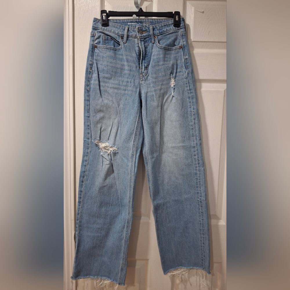 Old Navy Light Blue Distressed Boyfriend Jeans